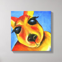Bright colourful Kangaroo animal face art
