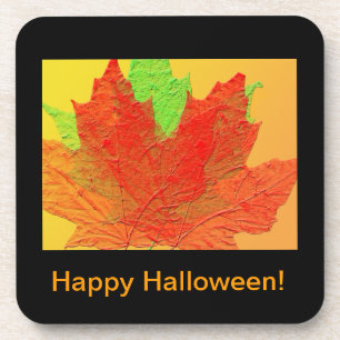 Bright colourful leaves coaster