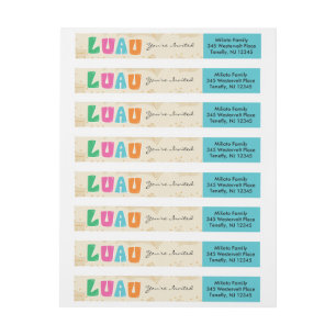 Bright & Colourful Luau Wraparound Address Label