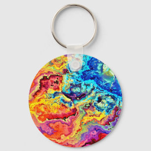 Bright colourful marble keychain