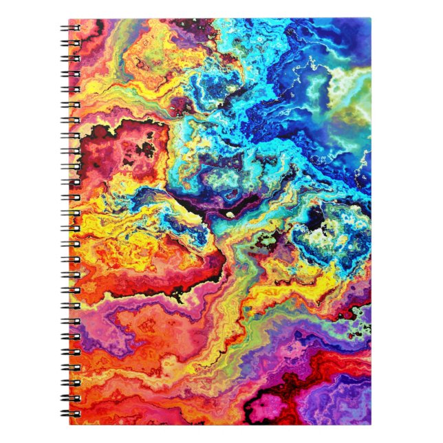 Bright colourful marble  notebook (Front)