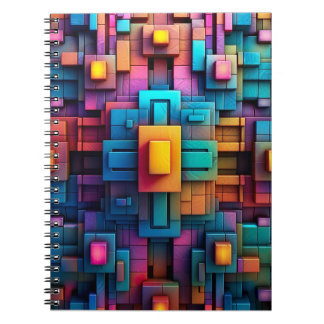 Bright Colourful Minimalist Geometric Shapes Notebook
