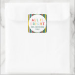Bright colourful modern Christmas family Square Sticker<br><div class="desc">Bright colourful modern Christmas family</div>