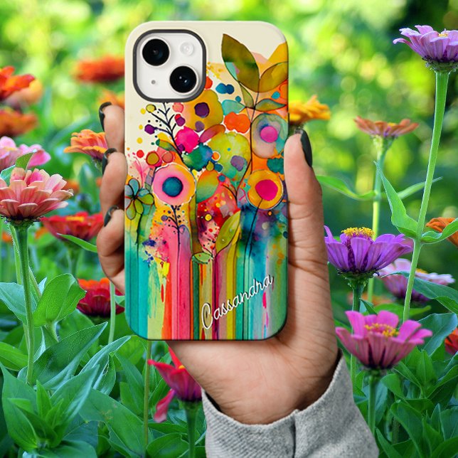 Bright Colourful Modern Floral Case-Mate iPhone Case (Creator Uploaded)