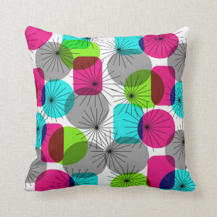 Bright Colourful Modern Geometric Pattern Throw Pillow