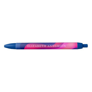 Bright colourful Modern Monogram Black Ink Pen