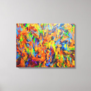 Bright Colourful Multicolor Abstract Art Painting Canvas Print