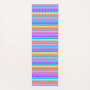 Bright Colourful Multicolored Wavy Zigzag Pattern  Yoga Mat