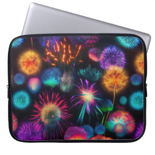 Bright Colourful Neon Burst Pattern Laptop Sleeve