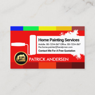 Bright Colourful Paint Colours Painter Business Card