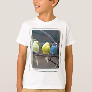 Bright Colourful Parakeets Budgies Parrots Birds T-Shirt