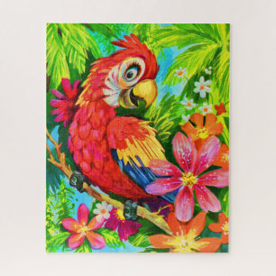 bright colourful parrot jigsaw puzzle