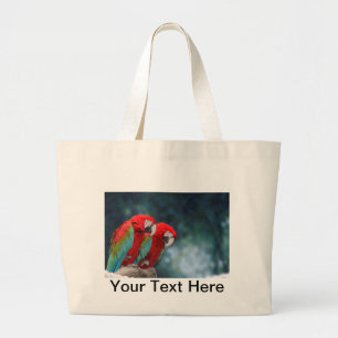 Bright Colourful Parrots Wildlife Nature Large Tote Bag