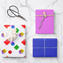Bright Colourful Pink and Blue Wrapping Paper