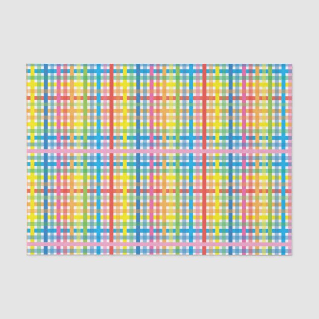 Bright Colourful Plaid Tissue Paper (Front)
