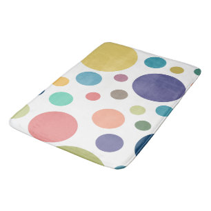 Bright Colourful Polka Dots Bath Mat