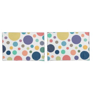 Bright Colourful Polka Dots Pillowcase