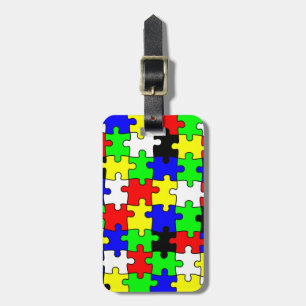 Bright & Colourful Puzzle Pieces Luggage Tag