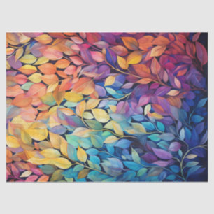 Bright, Colourful Rainbow Autumn Leaves Decoupage Tissue Paper