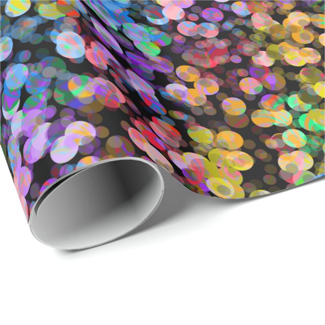 Bright Colourful Rainbow Confetti Dots Wrapping Paper (Roll Corner)