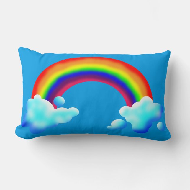 Bright & Colourful Rainbow Lumbar Pillow (Front)