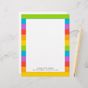 Bright Colourful Rainbow Personalized Letterhead