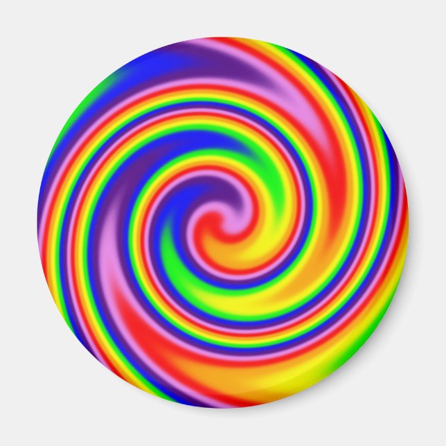 Bright Colourful Rainbow Swirl Bold Colours Magnet (Front)