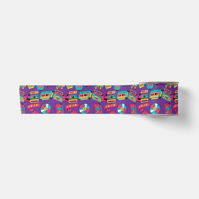 Bright Colourful Retro 90s Satin Ribbon (Front)