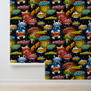 Bright Colourful Retro Comic Pop Art Super Hero Wallpaper