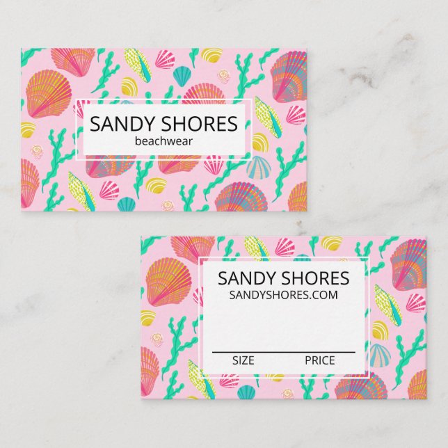 Bright Colourful Seashells Pattern CUSTOM HANG TAG (Front/Back)