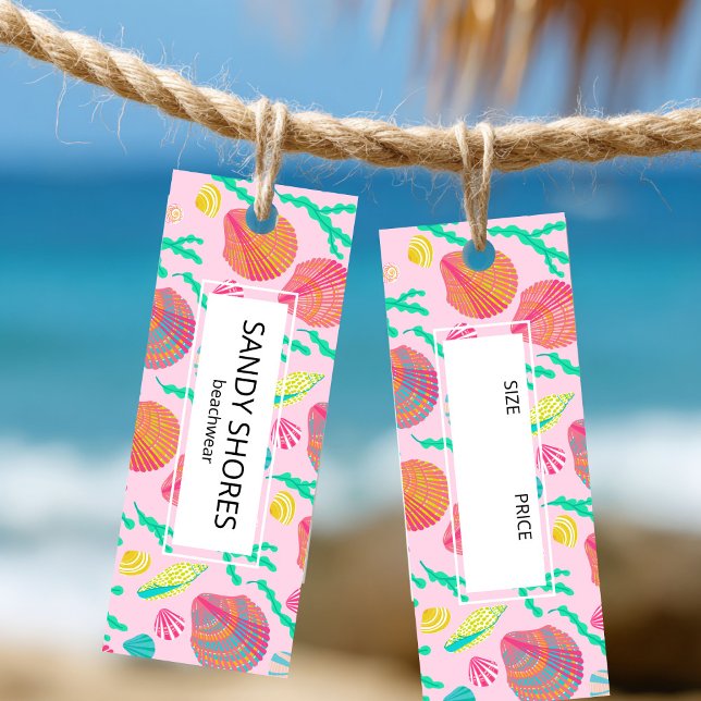 Bright Colourful Seashells Pattern CUSTOM HANG TAG (Bright Colorful Seashells Pattern CUSTOM Clothing Size Price HANG TAG
)