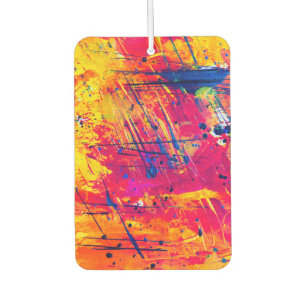 Bright Colourful Splatter Paint Abstract Air Freshener