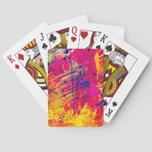 Bright Colourful Splatter Paint Abstract Playing Cards