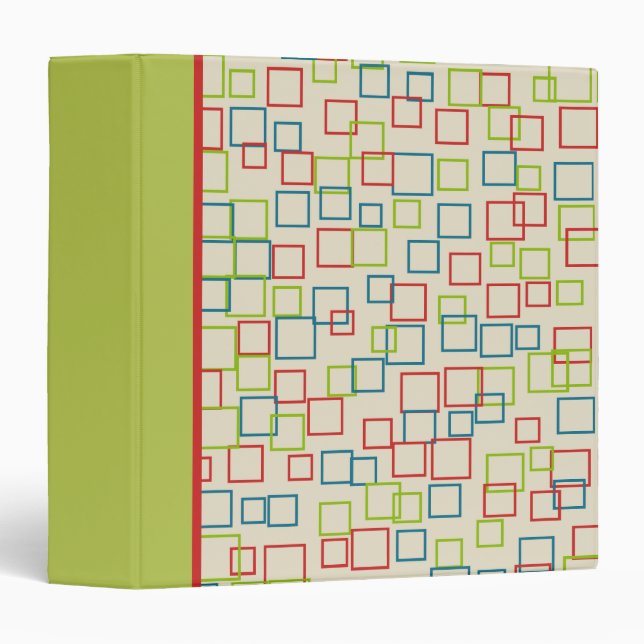 Bright Colourful Squares Binder (Front/Spine)