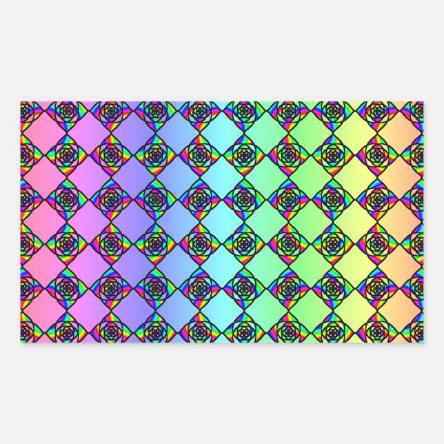 Bright Colourful Stained Glass Style Pattern. Sticker (Front)