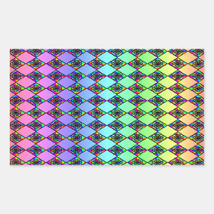 Bright Colourful Stained Glass Style Pattern. Sticker