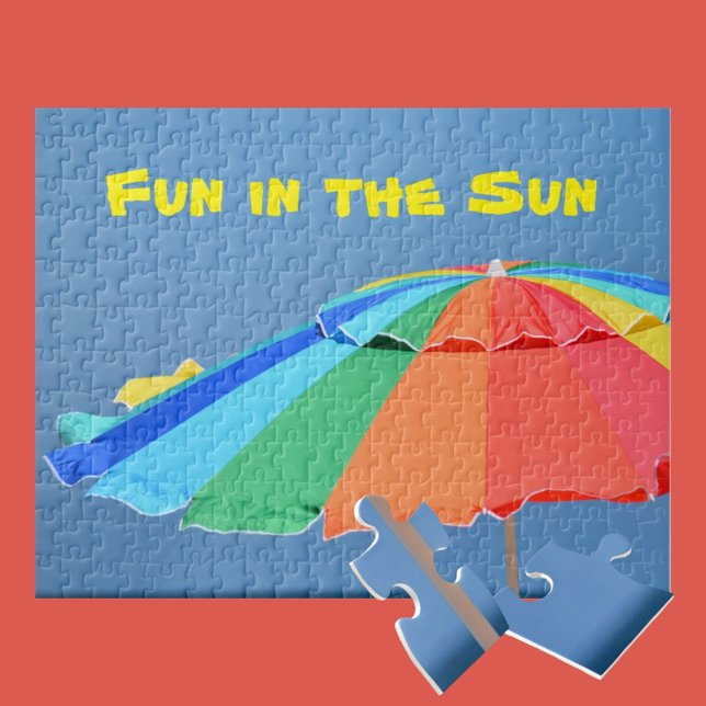 Bright Colourful Sunny Multi Coloured Beach Umbrel Jigsaw Puzzle (Creator Uploaded)