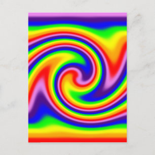 Bright Colourful Swirl Rainbow Pride Swirl Postcard