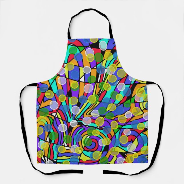 Bright Colourful Swirling Abstract  Patterns  Apron (Front)