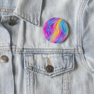 Bright Colourful Swirly Pattern 2 Inch Round Button