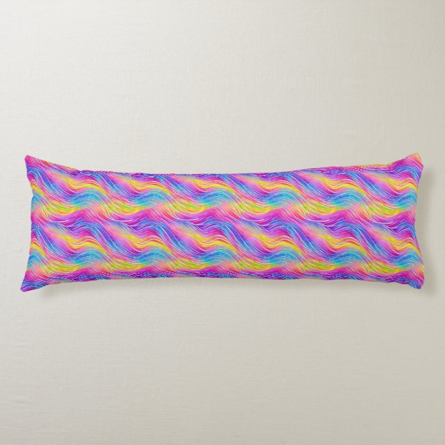 Bright Colourful Swirly Pattern Body Pillow (Front)