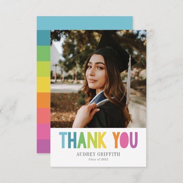 Bright Colourful Thank You Photo (Front/Back)