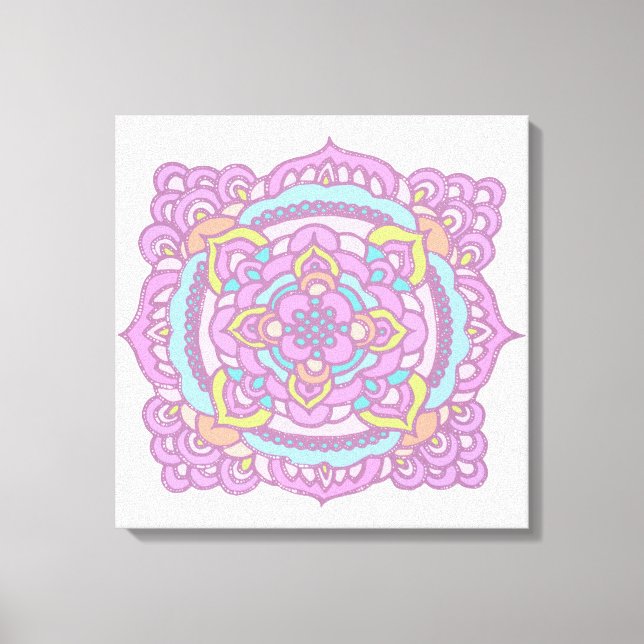 Bright Colourful Tracery Ornament Canvas Print (Front)