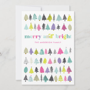 Bright Colourful Trees Holiday Non-Photo Card