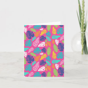 Bright Colourful Tropical Summer Leaves Pattern Card
