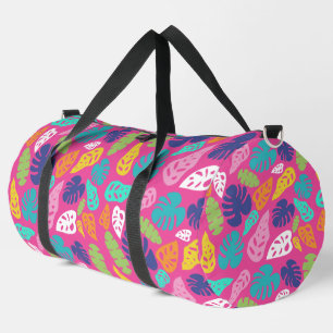 Bright Colourful Tropical Summer Leaves Pattern Duffle Bag