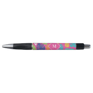 Bright Colourful Tropical Summer Leaves Pattern Pen