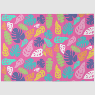 Bright Colourful Tropical Summer Leaves Pattern Tissue Paper