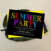 Bright & Colourful Typography Summer Party