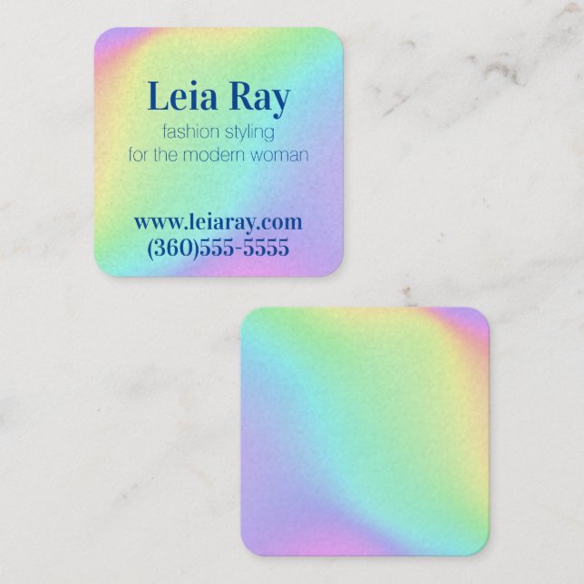 Bright Colourful Unique Gradient Square Business Card (Front/Back)